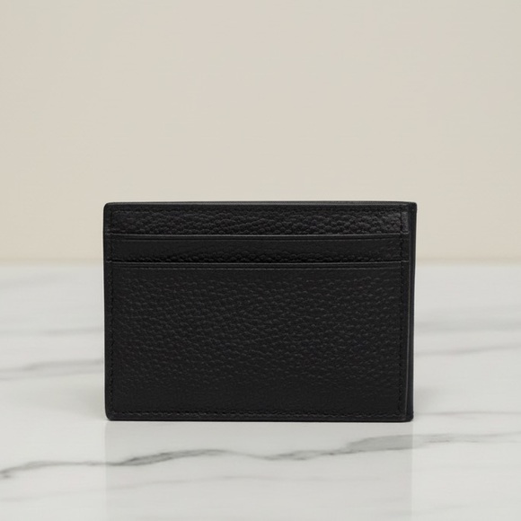 Coach Pebbled Black Leather Card Holder - Picture 3 of 3